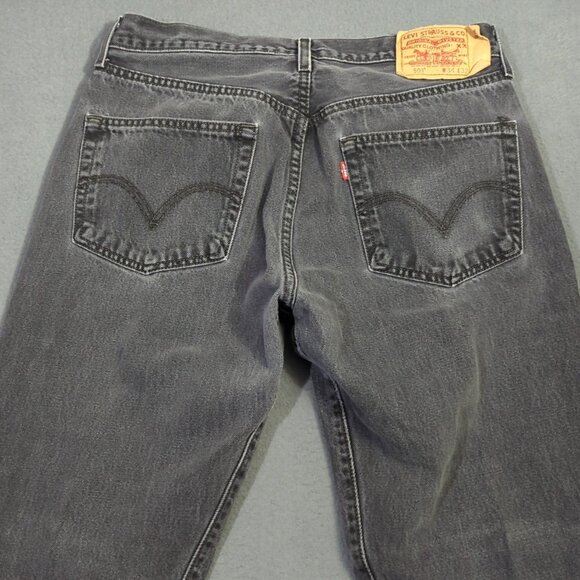 Levi's Jeans Mens 34x32 Fits 30x29 Black 501 Straight Button Fly Classic Fit Y2K - Picture 3 of 12